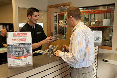 A customer being assisted at RH Brown Co.