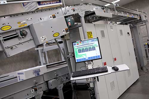 A monitor showing LeanLogix data